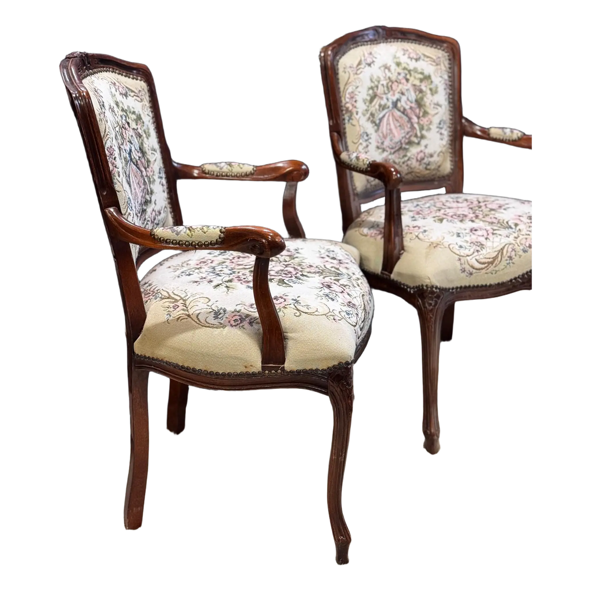 A pair of Rococo style armchairs.