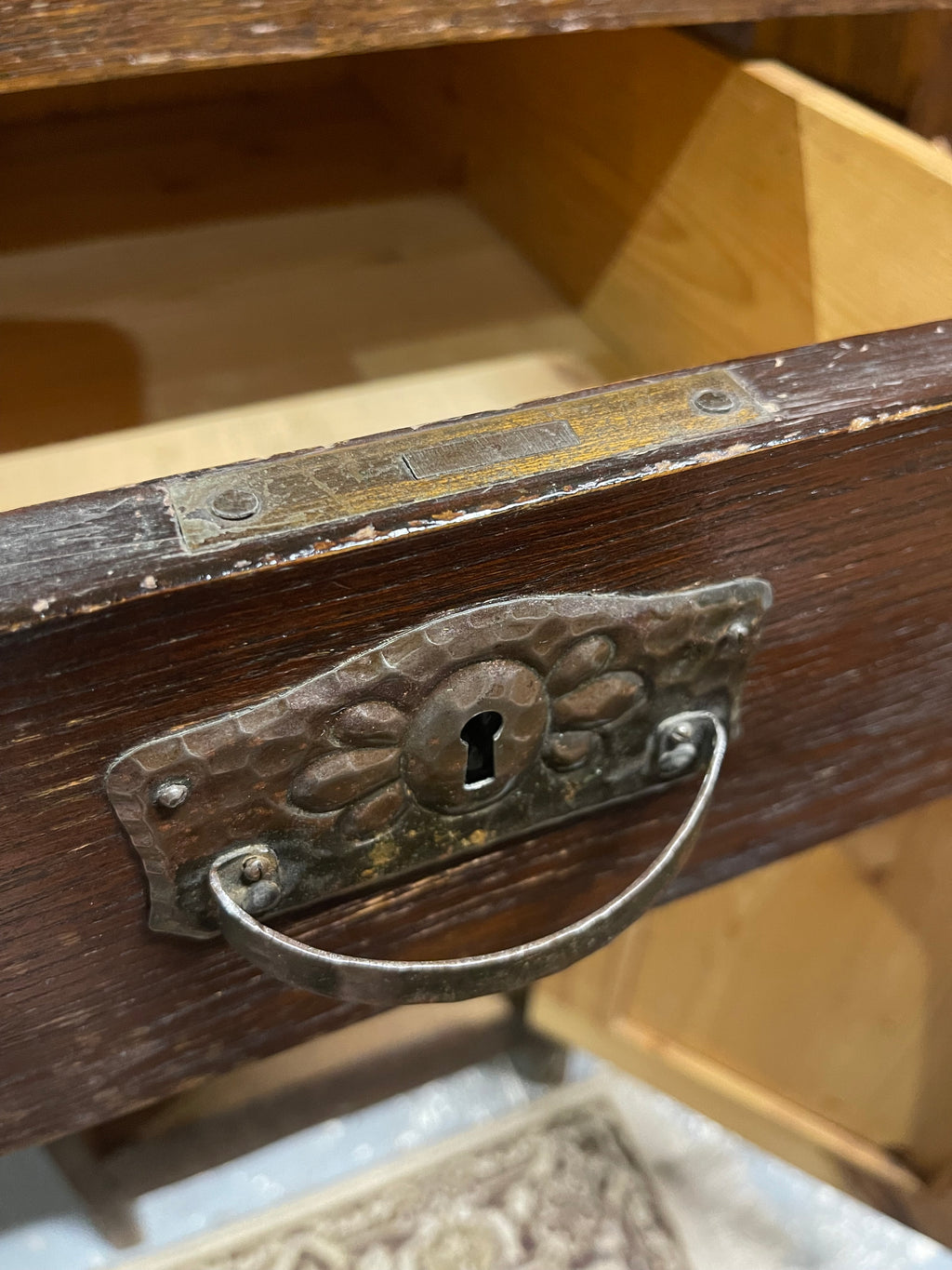 Antique Arts & Crafts Oak Desk | Early 20th Century Partner Desk & Double Pedestal Writing Table