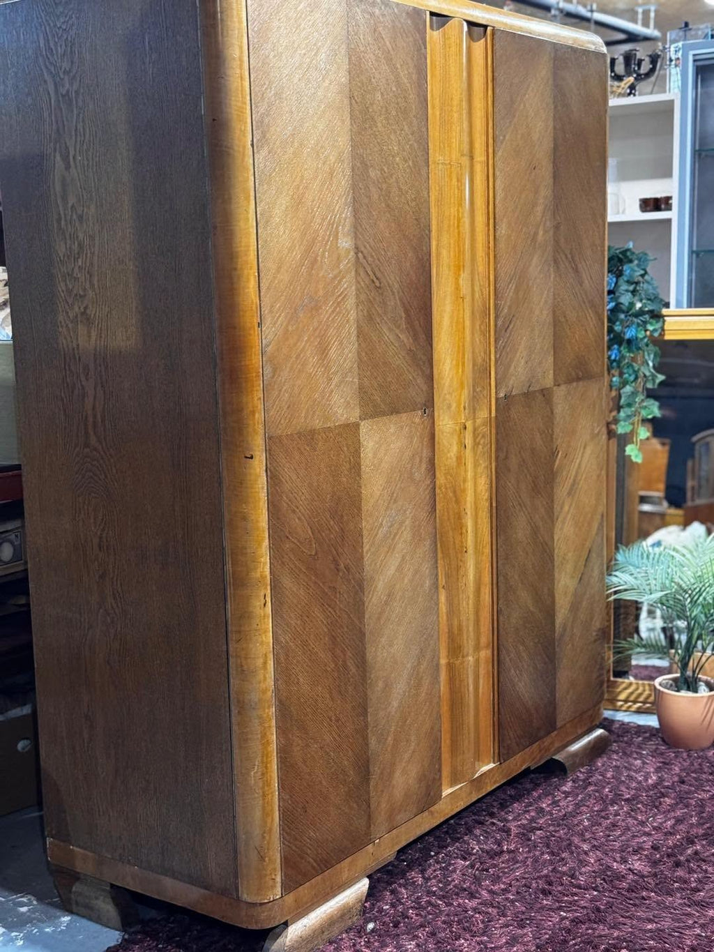 A two-door wardrobe in the Latvian style with decorative veneer